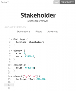 The advanced editor looks a lot like regular old CSS. The advanced editor looks a lot like regular old CSS.